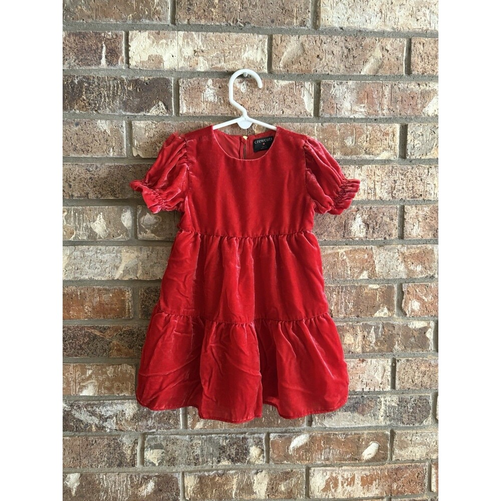 Crewcuts Kids 3t Red Velvet/velour Dress.